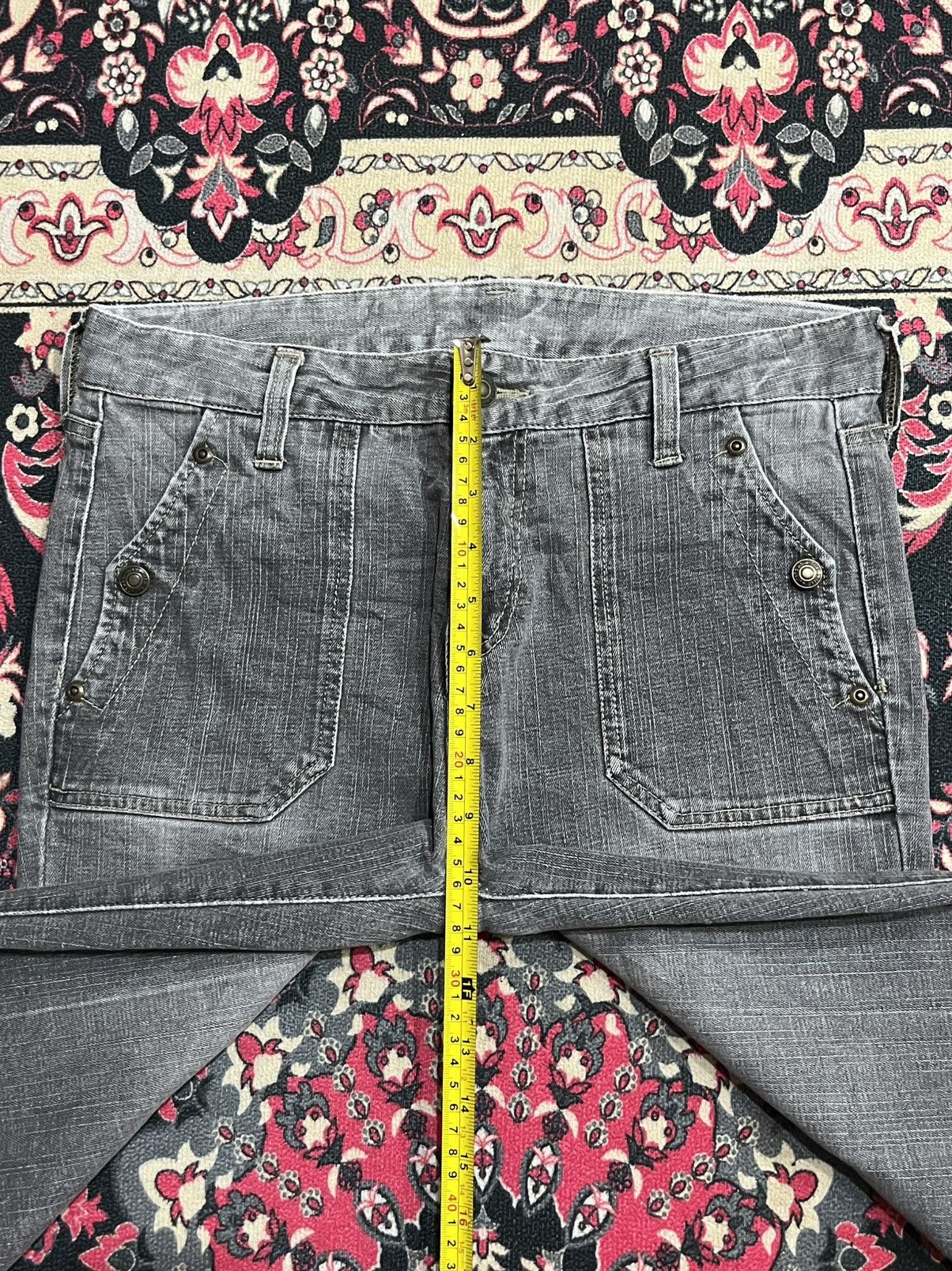 If Six Was Nine Japanese Brand Grey Washed Fatigue Style Flare Jeans Size US 30 / EU 46 - 11 Thumbnail
