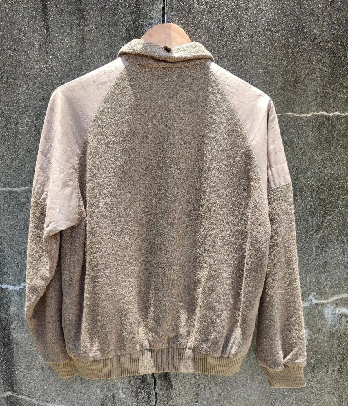 Japanese Brand Mr. Bob Johnes Beige Panelled Fleece Bomber Jacket Size US M / EU 48-50 / 2 - 5 Thumbnail