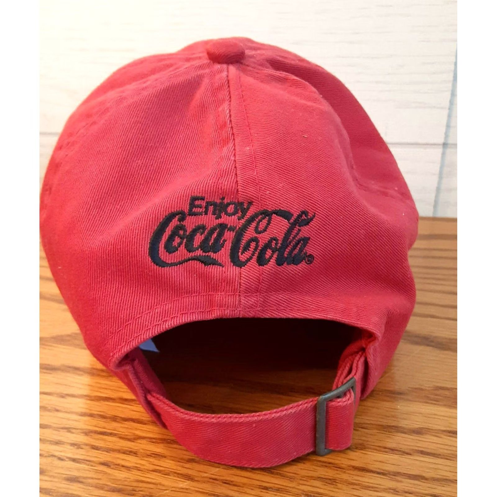 Vintage VINTAGE Coca Cola Red Embroidered Baseball Hat Adjustable Size Strap Mens Adjustable Red 90s Baseball Cap Cotton Size ONE SIZE - 6 Thumbnail