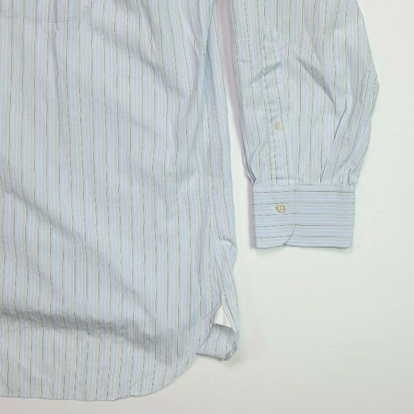 Ermenegildo Zegna VINTAGE Ermenegildo Zegna Button-Front Shirt Striped Shirt Long Sleeve Men L Blue Retro Outdoor 90s Size US L / EU 52-54 / 3 - 2 Thumbnail