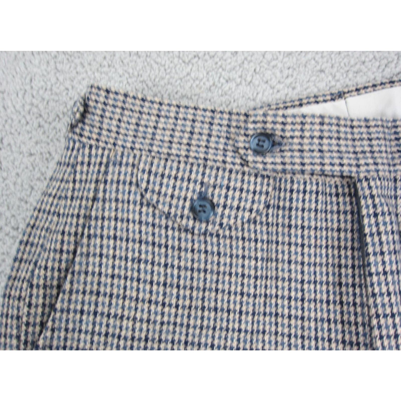 Vintage VINTAGE Jaymar Pants Mens 32x28 Brown Blue 60s 70s Houndstooth Knit Dress Pants Regular Straight Mens Scratch Size US 32 / EU 48 - 3 Thumbnail