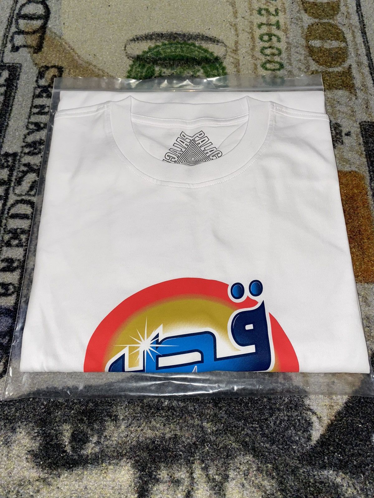 image of Palace Washed T-Shirt in White, Men's (Size 2XL)