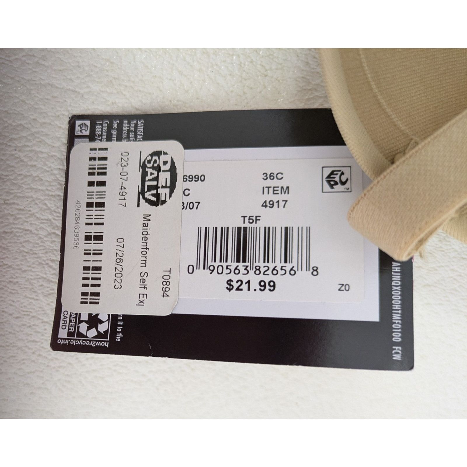 Target Basics Maidenform 5 Way Strapless Bra Beige 36C Detachable Straps Size ONE SIZE - 4 Thumbnail