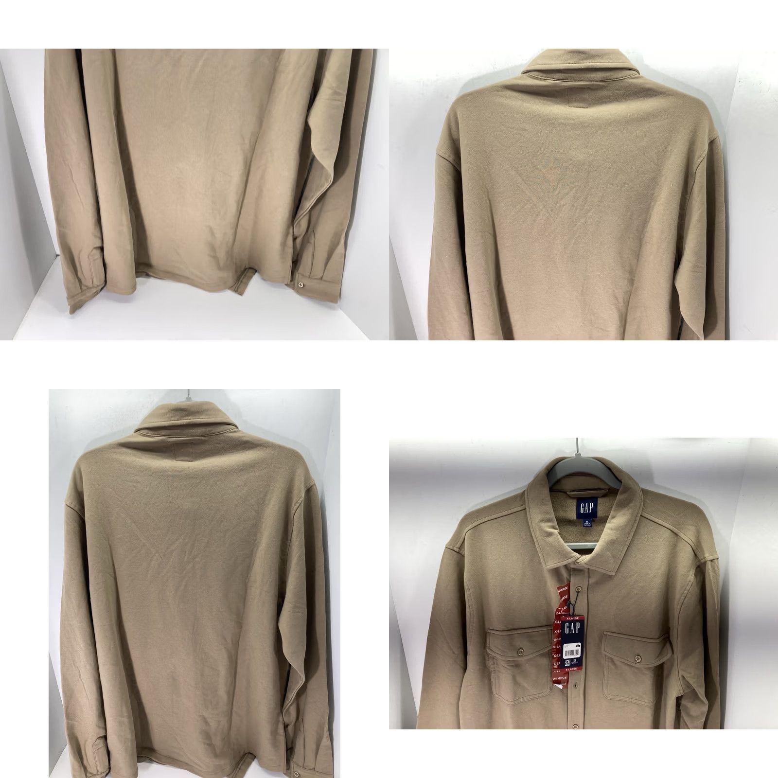 Gap Gap Shirt Men XL Brown Knit Button-Front Long Sleeve Cotton Blend Stretch NWT Regular, Button-Up, Collared, Vietnam, Gap Size US XL / EU 56 / 4 - 8 Thumbnail