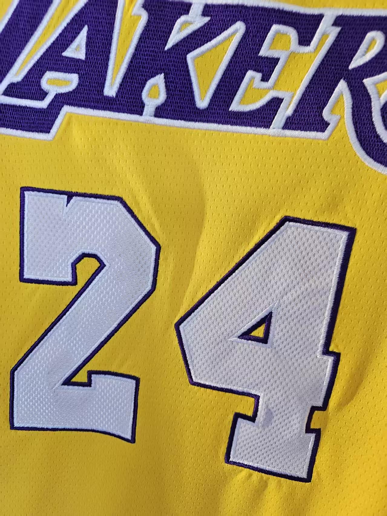 NBA Laker #24 Kobe Bryant Jersey Double Stitched Yellow Size US M / EU 48-50 / 2 - 3 Thumbnail