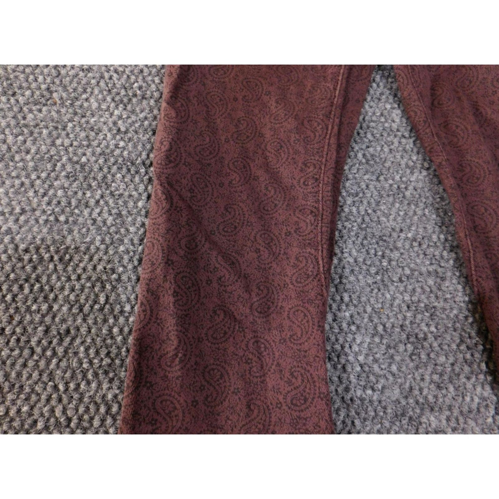 Allsaints AllSaints Pants Womens 26 Paisley Corduroy Skinny Zip Turkey Brown Size 26" / US 2 / IT 38 - 4 Thumbnail