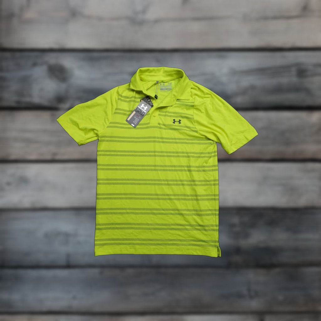 Under Armour Under Armour Polo Men S Small Yellow Striped Coldblack Golf Performance Stretch NWT Size US S / EU 44-46 / 1 - 1 Thumbnail
