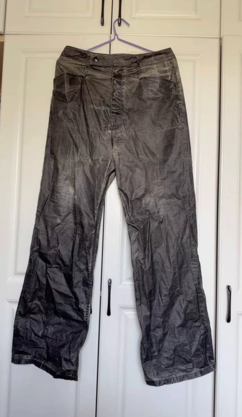 Rick Owens RICK OWENS Waxed Wide Leg Straight Leg Pants Size US 31 - 1 Thumbnail