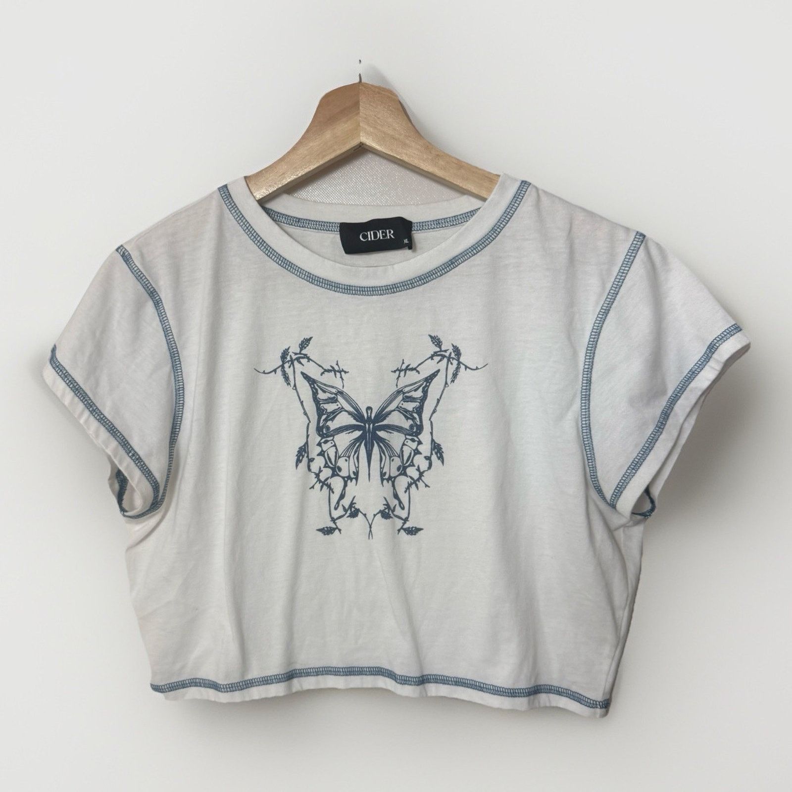 Cider Y2k Cider Butterfly Baby Crop Whimsy Fairy Grunge Tee Size XL / US 12-14 / IT 48-50 - 1 Thumbnail
