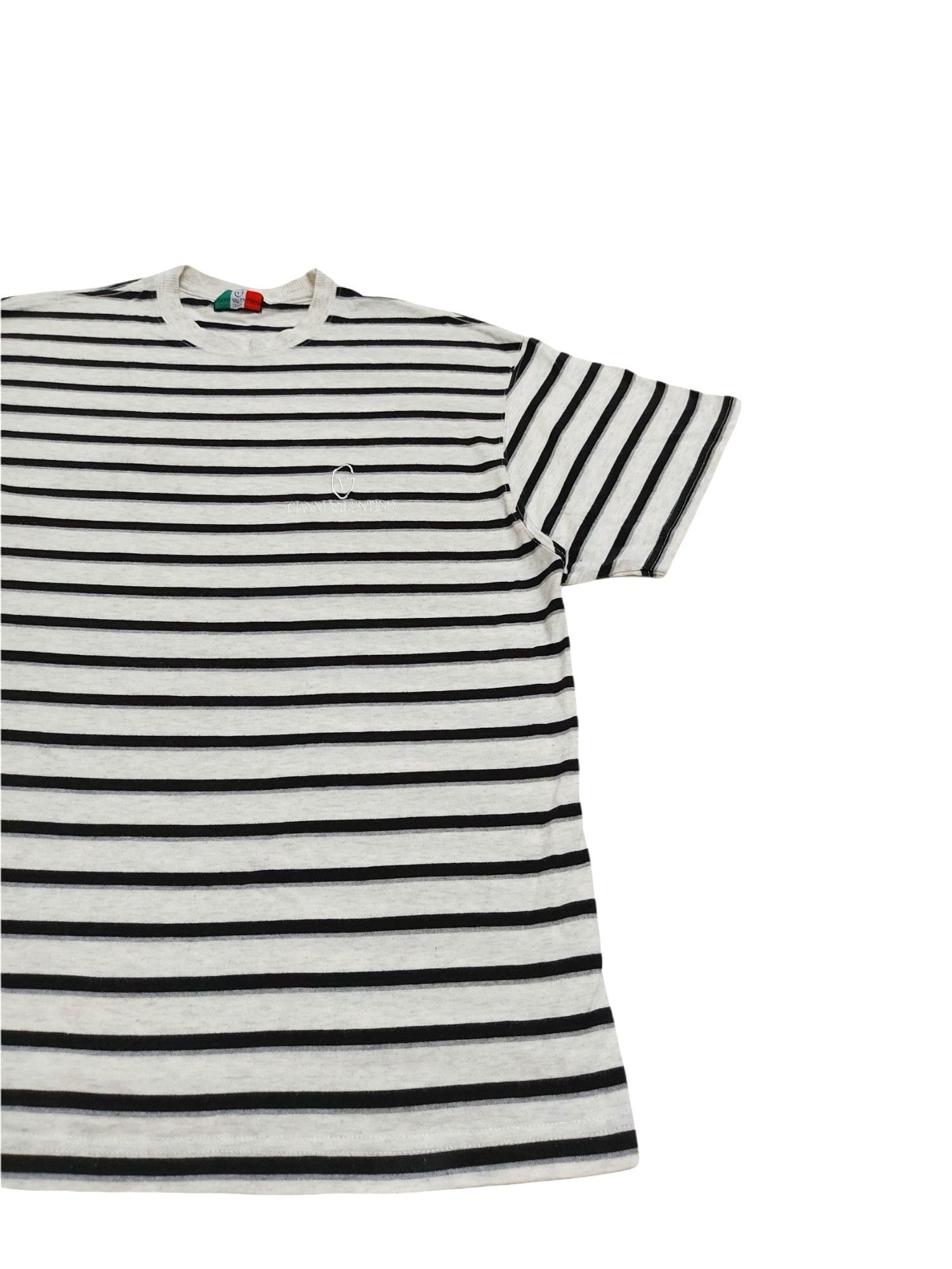 Gianni Valentino Vintage Gianni Valentino Stripe Embroidered Logo Tee Size US L / EU 52-54 / 3 - 3 Thumbnail