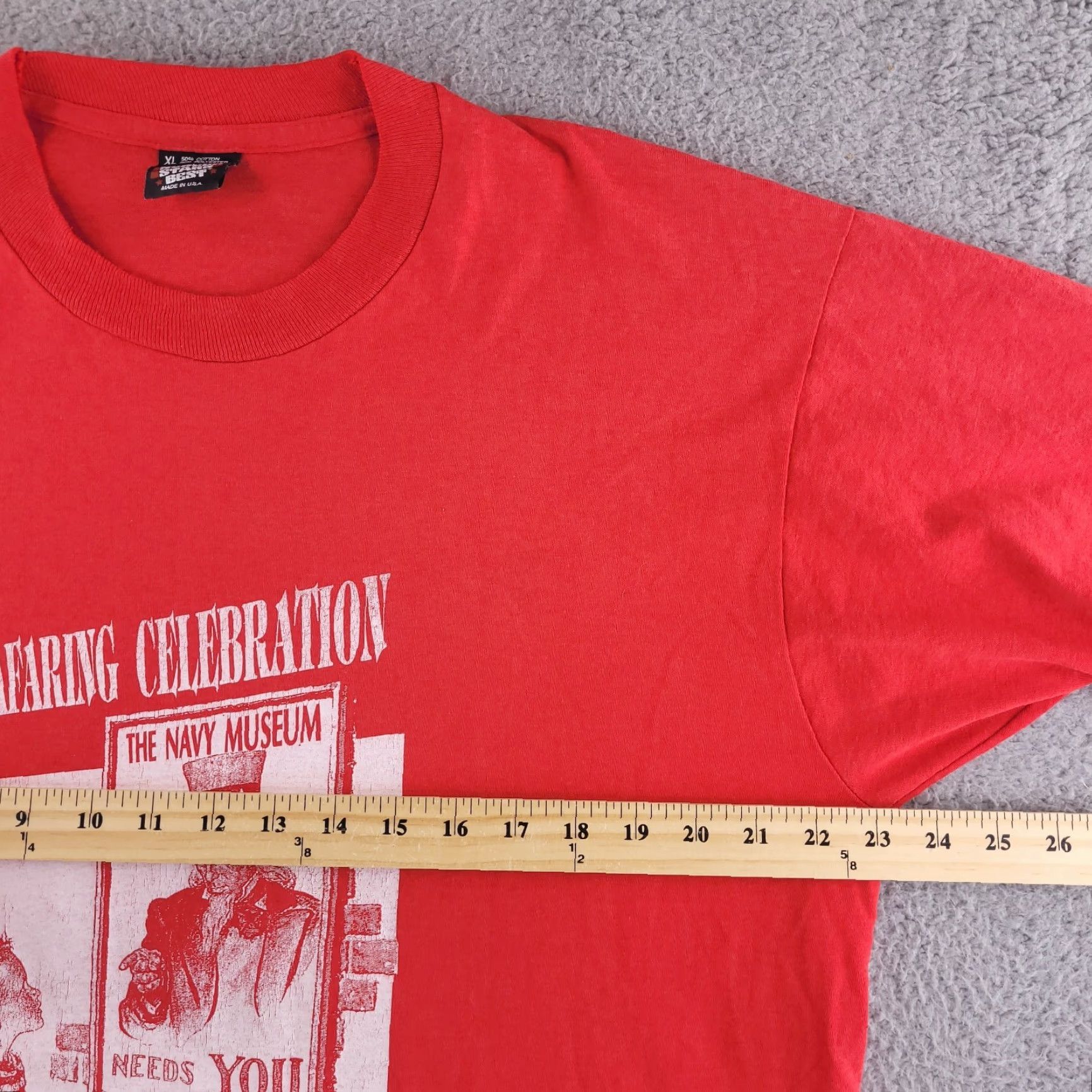 Vintage VINTAGE Screen Stars Shirt Mens XL Red USA Solid Short Sleeve Crew Neck Regular Fit DC Made USA Size US XL / EU 56 / 4 - 7 Thumbnail