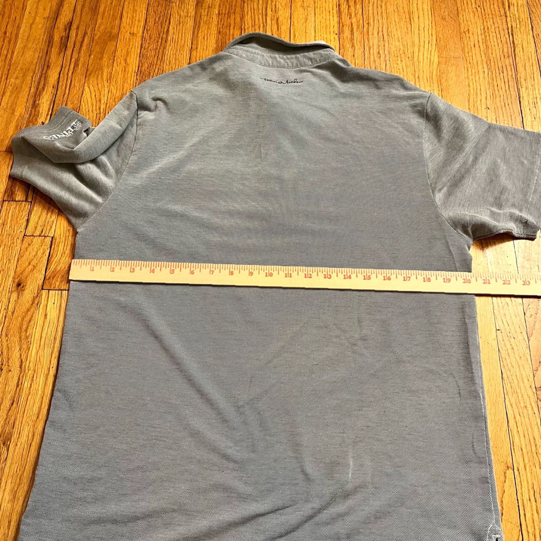TravisMathew Travis Mathew Polo Shirt Mens Medium Stripe Pocket Pima Gray Size US M / EU 48-50 / 2 - 7 Thumbnail