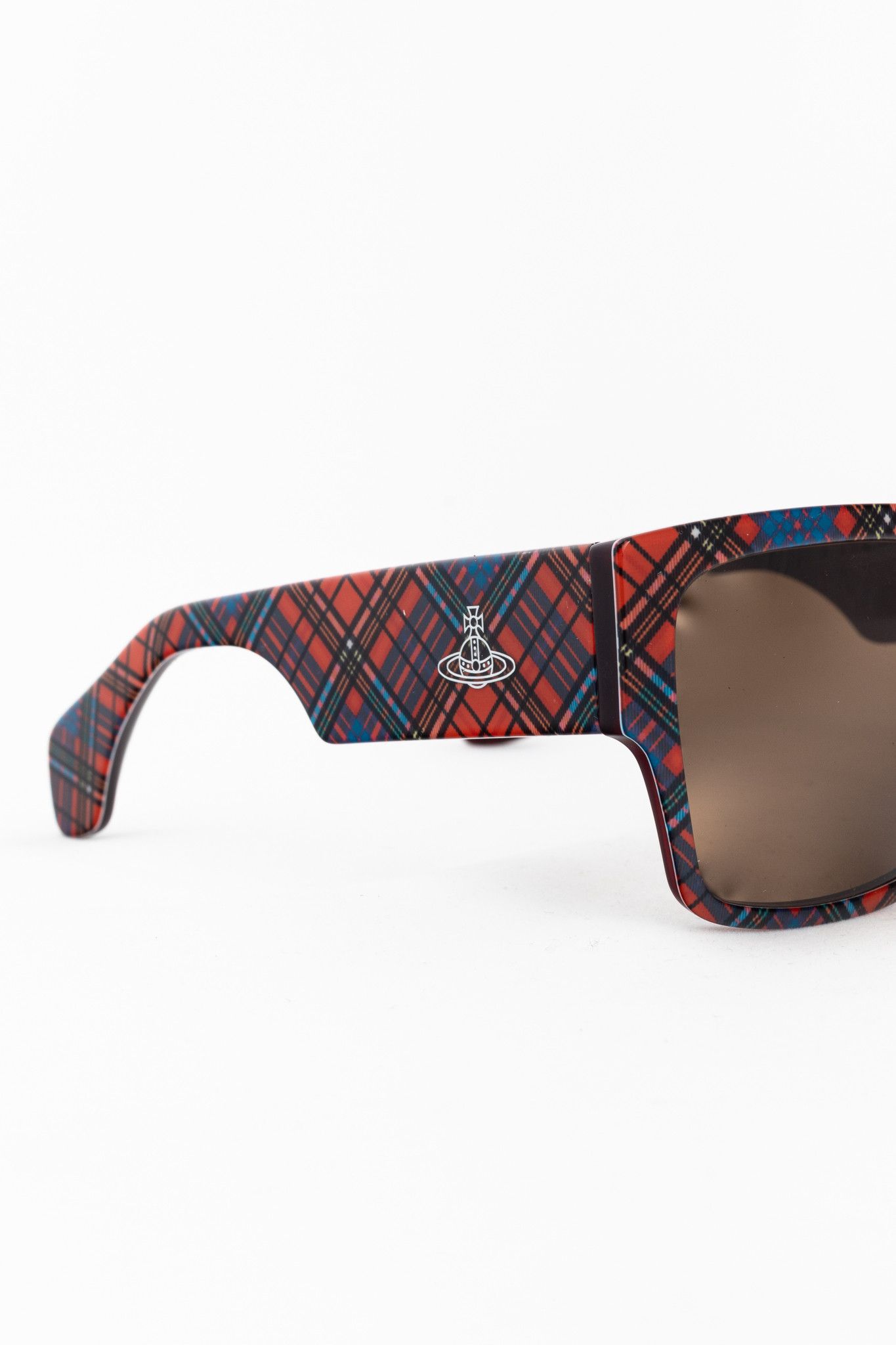 Vivienne Westwood Vivienne Westwood Sun RX 01 Red-Tartan Square Sunglasses Size ONE SIZE - 5 Thumbnail