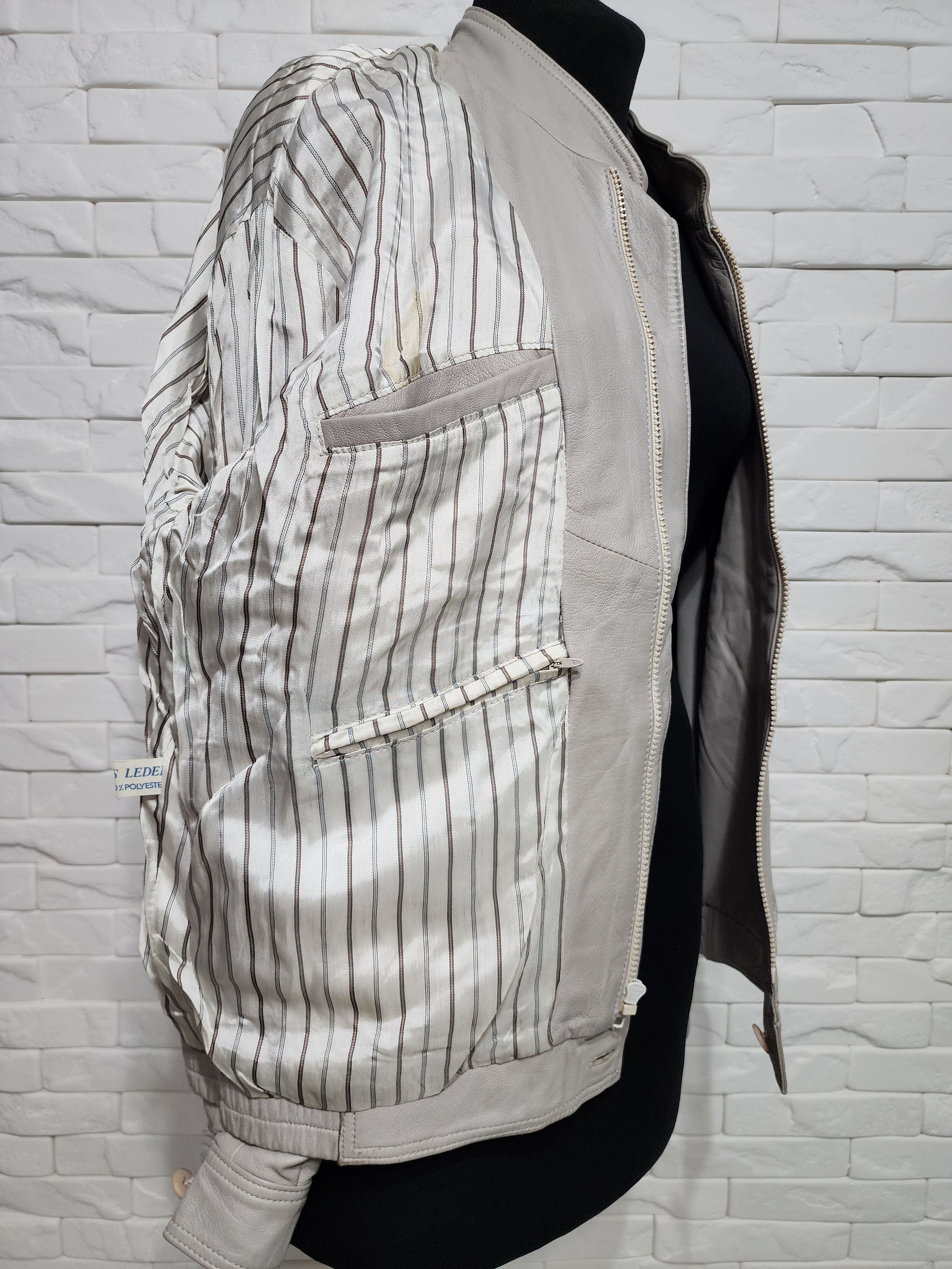 Genuine Leather Men's leather jacket in gray Size US L / EU 52-54 / 3 - 8 Thumbnail