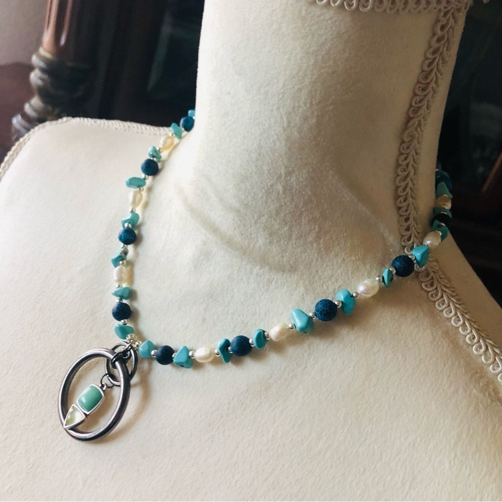 Handmade Handcrafted southwest style freshwater pearl necklac Size ONE SIZE - 3 Thumbnail
