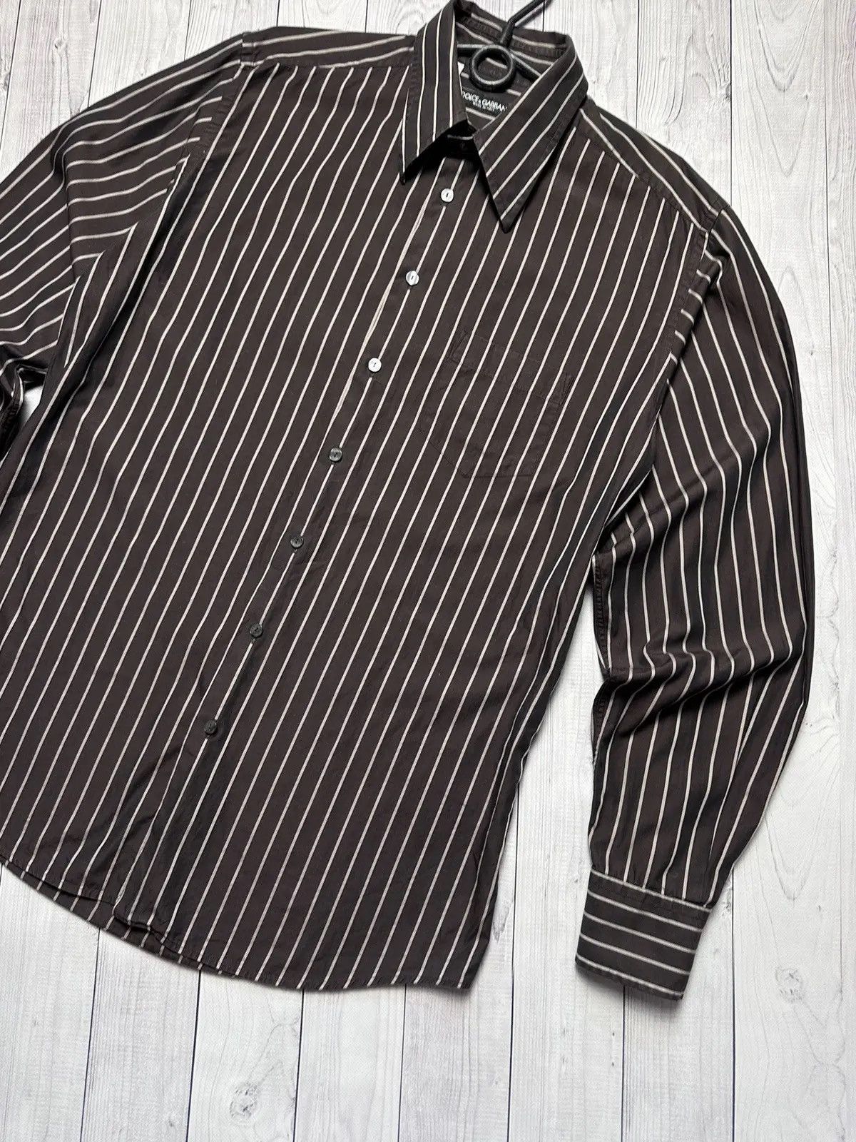 Dolce & Gabbana Vintage Dolce Gabbana shirt striped brown rare L Size US L / EU 52-54 / 3 - 2 Thumbnail