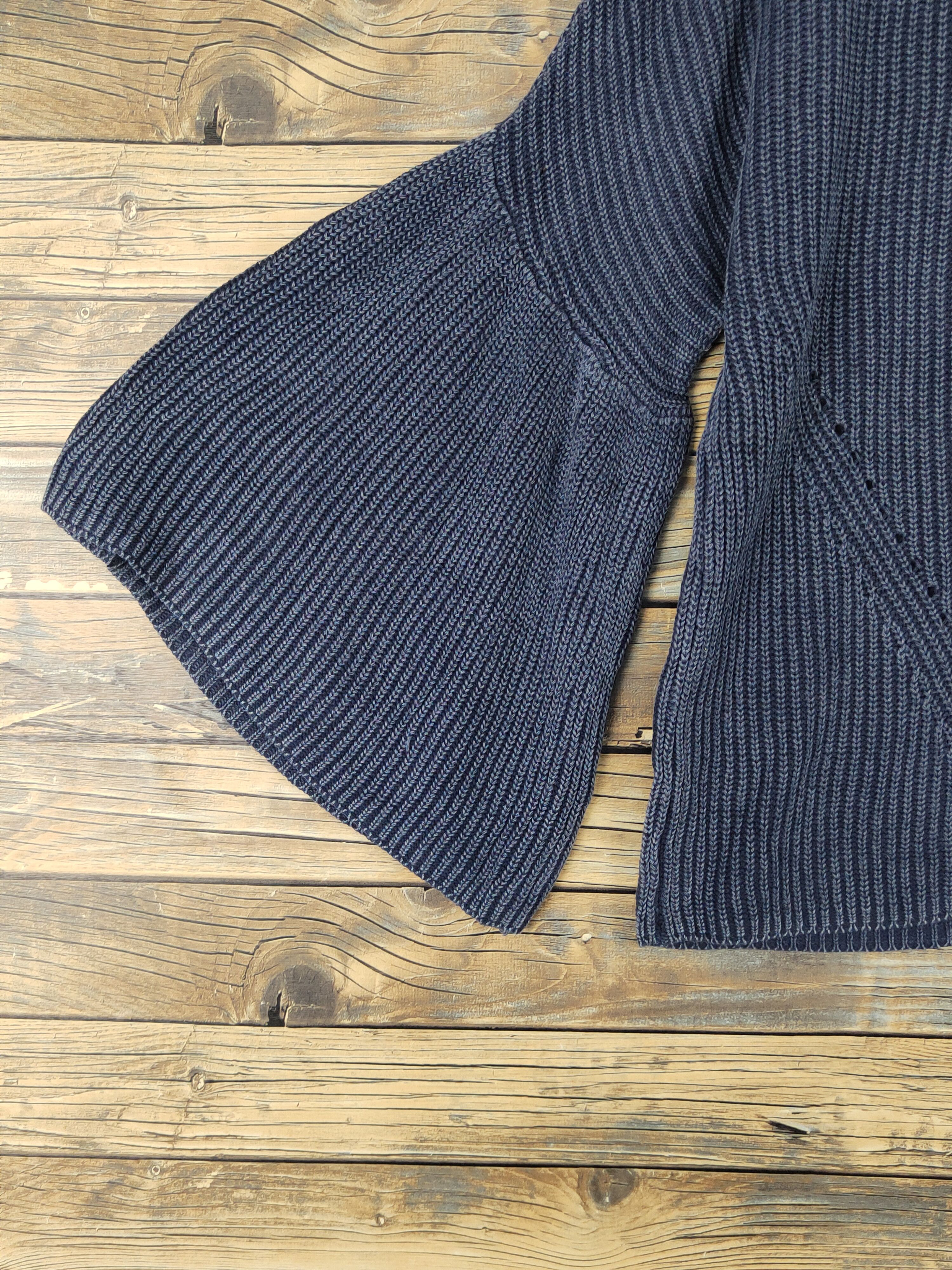 Homespun Knitwear × Japanese Brand × Vintage Outfit and Ideas Navy Faded Knitwear Blouses #W1559 Size M / US 6-8 / IT 42-44 - 4 Thumbnail