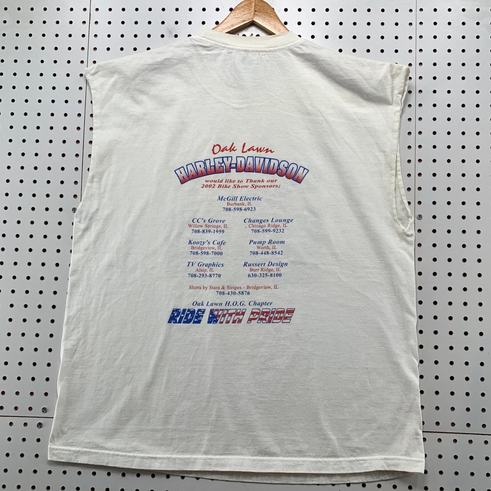 Vintage VINTAGE Murina Oak Lawn Motorcycle Shirt Mens 2XL Sleeveless White Crew Neck 2000s Bike Show Mens Size US XXL / EU 58 / 5 - 2 Thumbnail