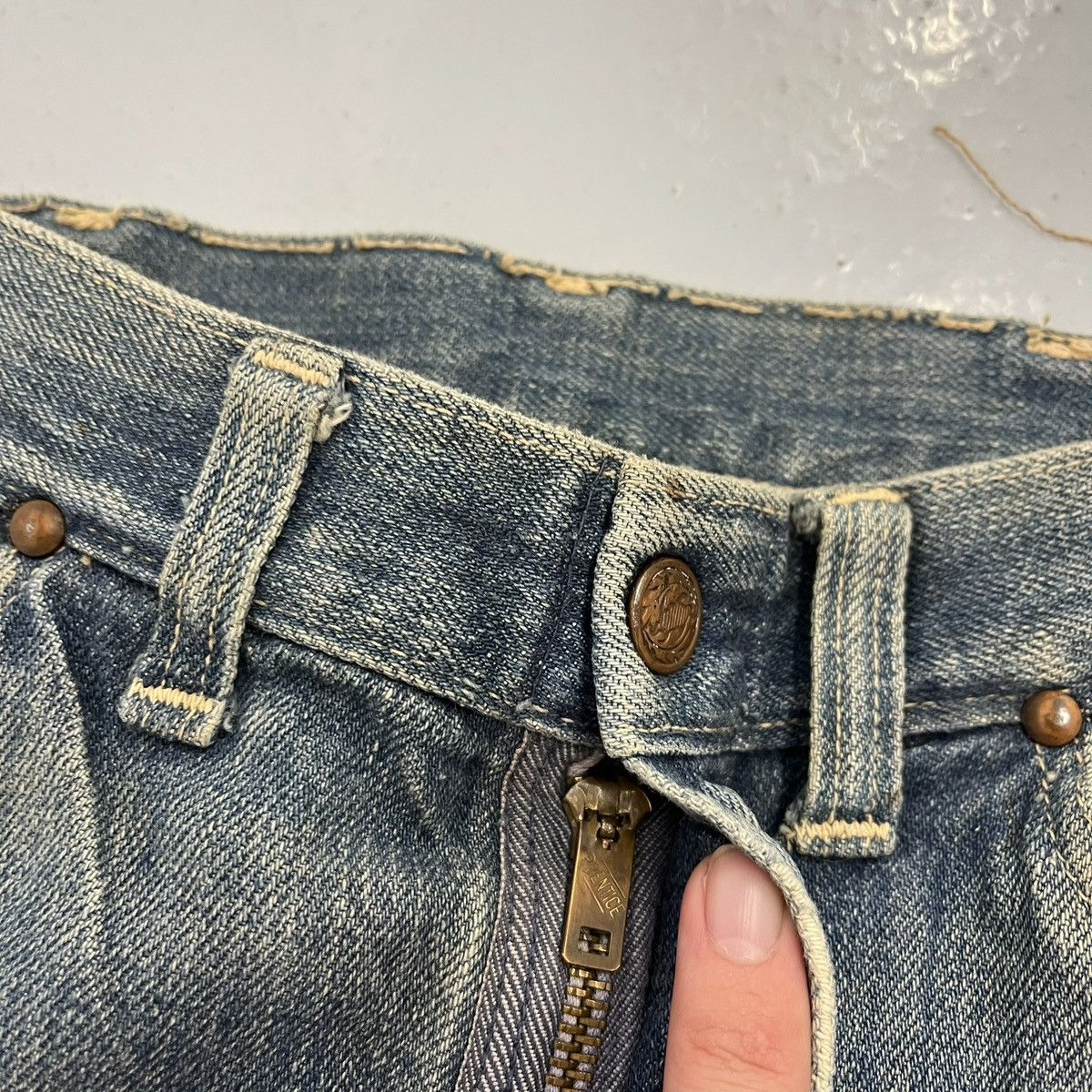Other Vintage 50s Blue Bell? Repaired Workwear Jeans 25x27 Size 25" / US 0 / IT 36 - 4 Thumbnail