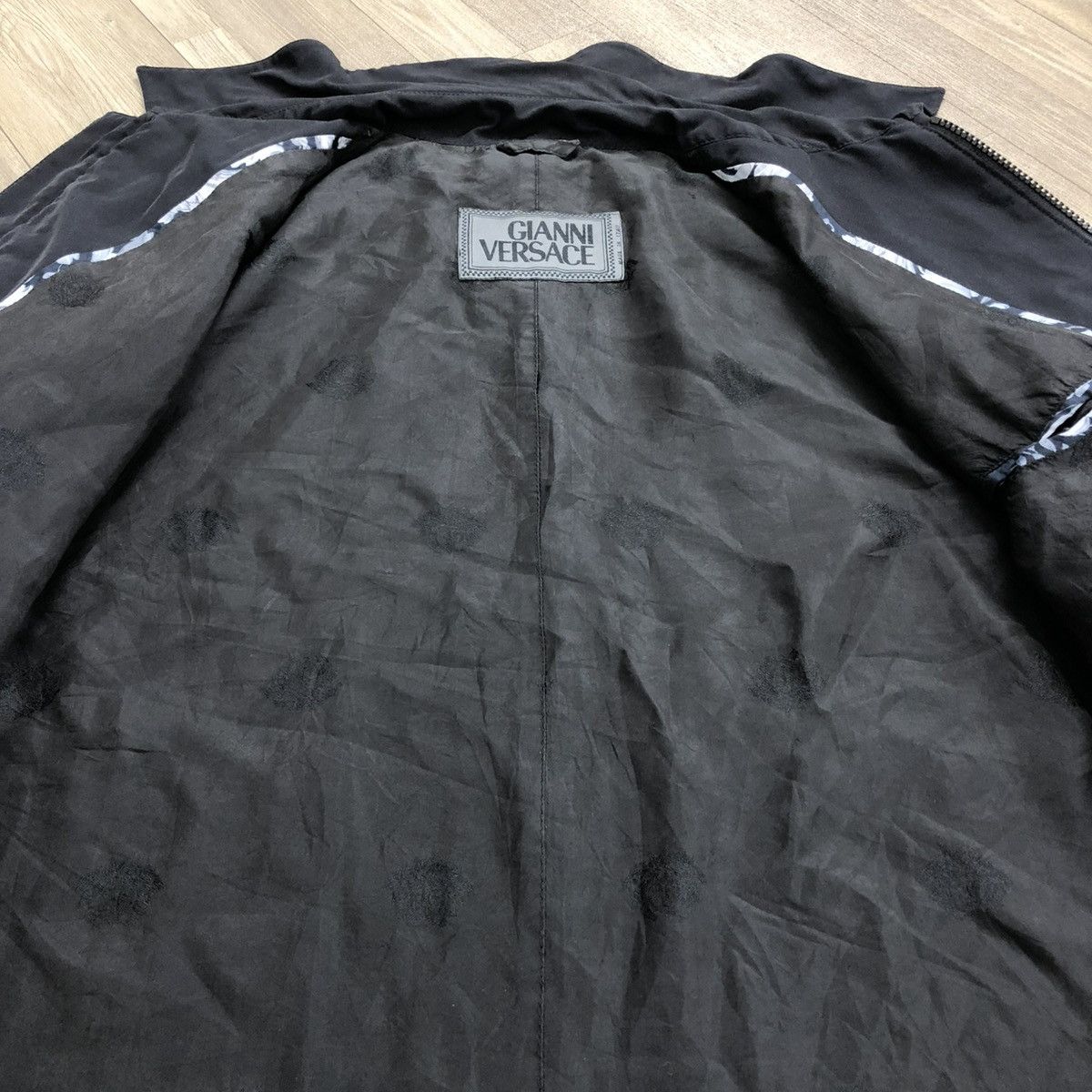 Versace 🇮🇹 Vintage Gianni Vercase Luxury Designer Black Work Jacket Size US L / EU 52-54 / 3 - 18 Thumbnail