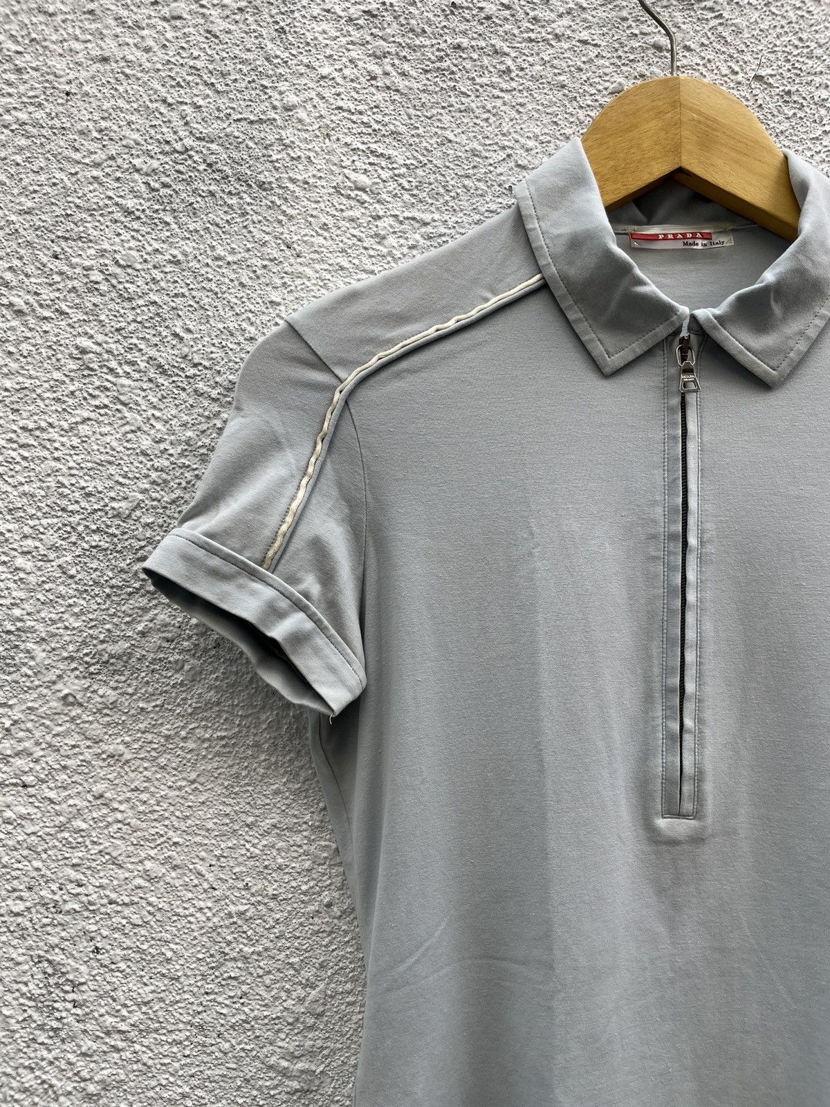 Prada Prada Linea Rossa Soft Blue Half Zip Polo Size S / US 4 / IT 40 - 10 Thumbnail