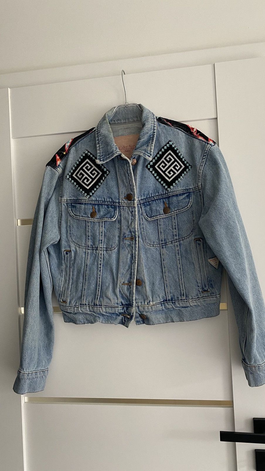 image of Valentino Garavani Vintage Valentino Denim Jacket in Blue, Women's (Size Small)