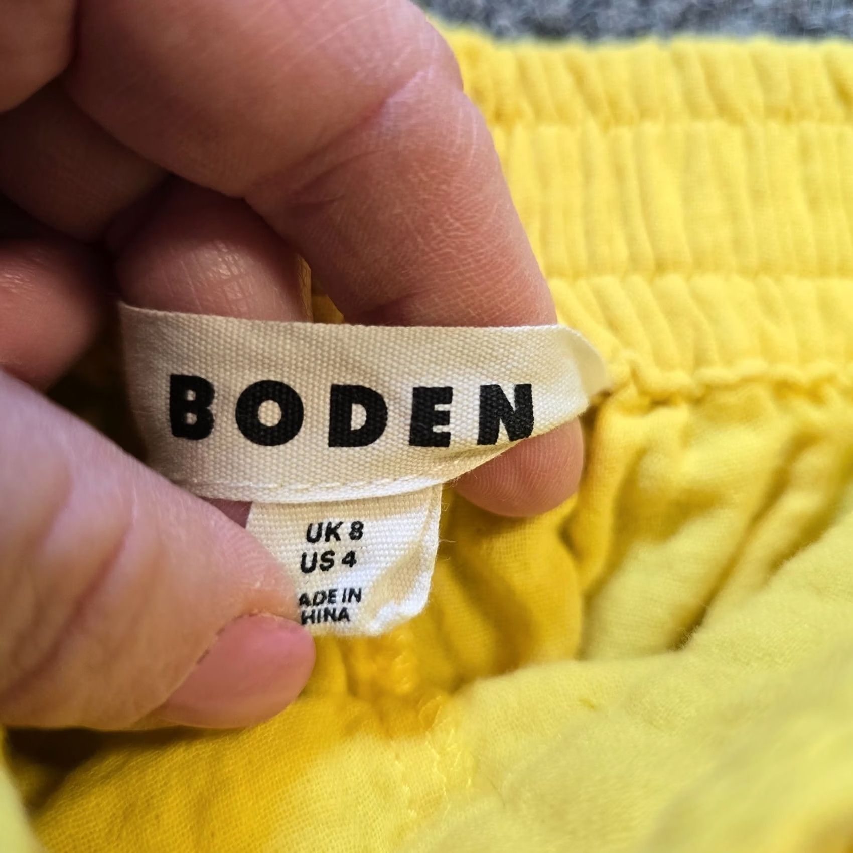 Boden Boden Pants Womens Size 4 Yellow Wide-Leg Cropped Gauze Textured Casual Capsule Pants Size 27" / US 4 / IT 40 - 5 Thumbnail