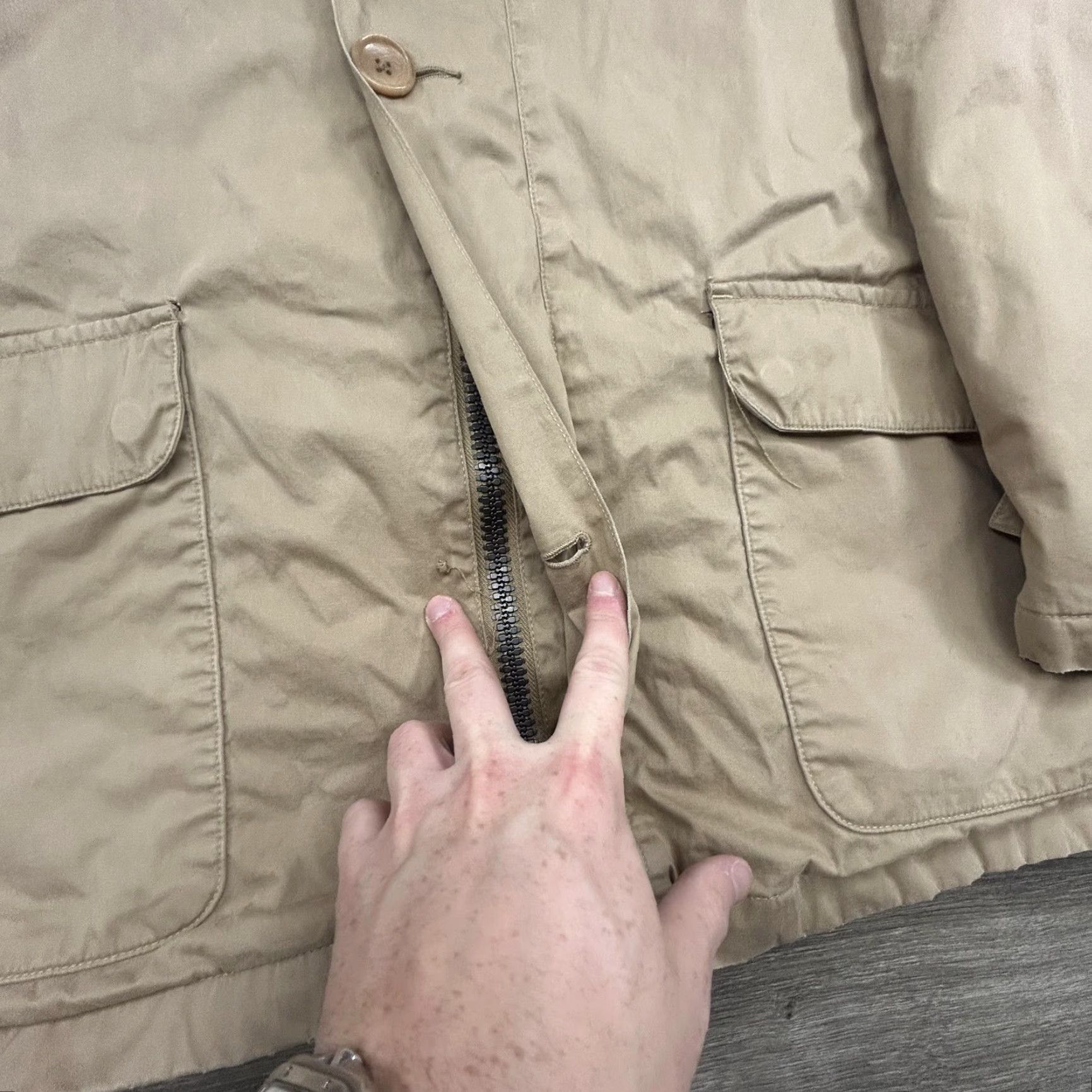 Polo Ralph Lauren VINTAGE Polo Ralph Lauren Jacket Mens 2XL Parka Beig e Cotton Zip Button Field Coat 90s Size US XXL / EU 58 / 5 - 7 Thumbnail
