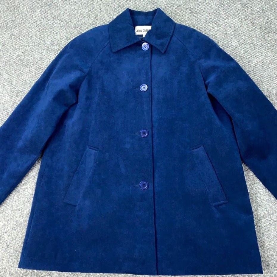 Black Diamond VINTAGE Black Diamond Women's Jacket Short Coat Faux Velvet Blue 12P Retro 90s Formal Size XL / US 12-14 / IT 48-50 - 2 Thumbnail