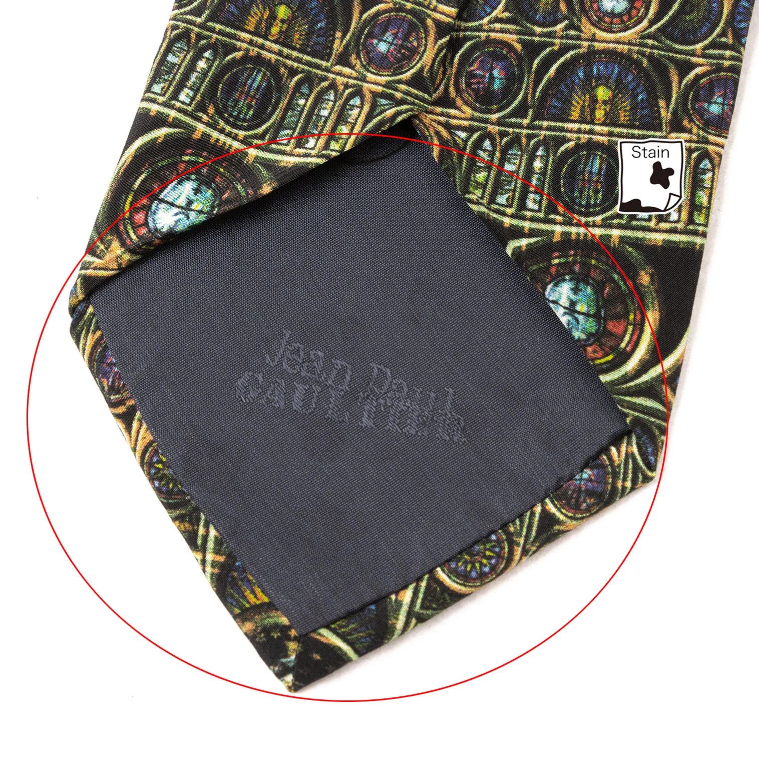 Jean Paul Gaultier Circle Print Silk Tie in Blue and Red Size ONE SIZE - 7 Thumbnail
