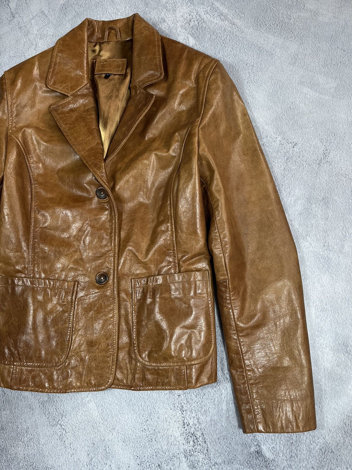 Leather × Vintage Vintage 90s aviator Leather flight Jacket AvantGarde Size XL / US 12-14 / IT 48-50 - 3 Thumbnail