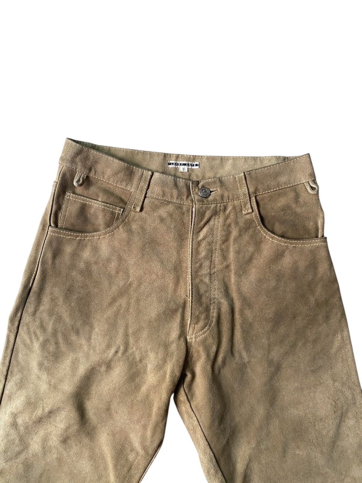 Japanese Brand × Le Grande Bleu (L.G.B.) × Vintage VINTAGE LARRY CAPS "saiz 28" LEATHER BEEF PANTS NICE DESIGN Size US 28 / EU 44 - 4 Thumbnail
