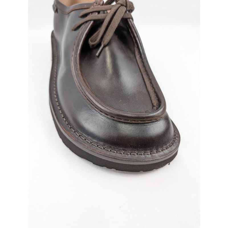 Loewe o1rshd1 Faro Moc-Toe Leather Derby Shoes in Dark Brown Size US 12 / EU 45 - 5 Thumbnail