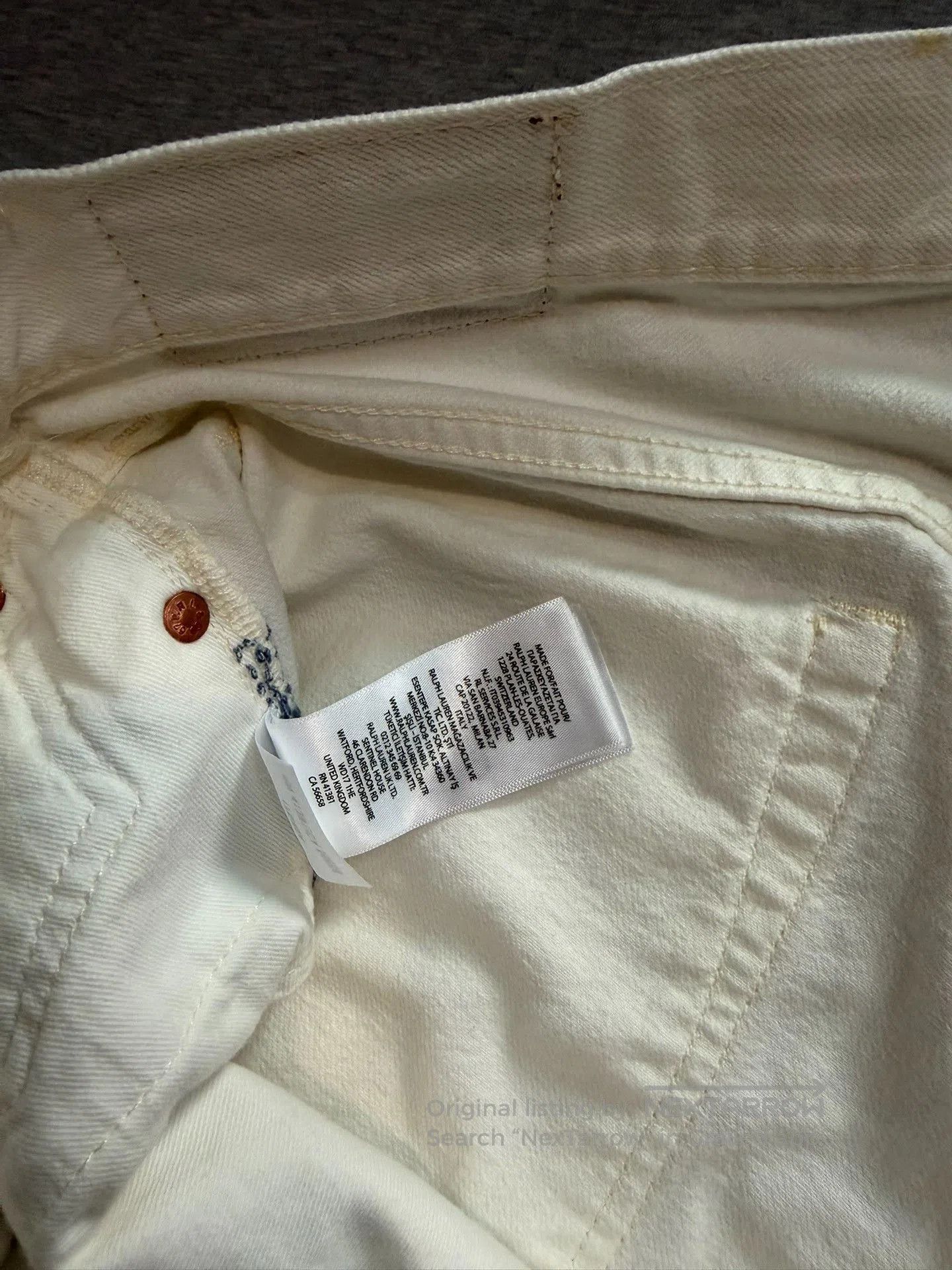 Polo Ralph Lauren Polo Washed Indigo Patch Distressed White Denim Shorts. Size US 32 / EU 48 - 7 Thumbnail