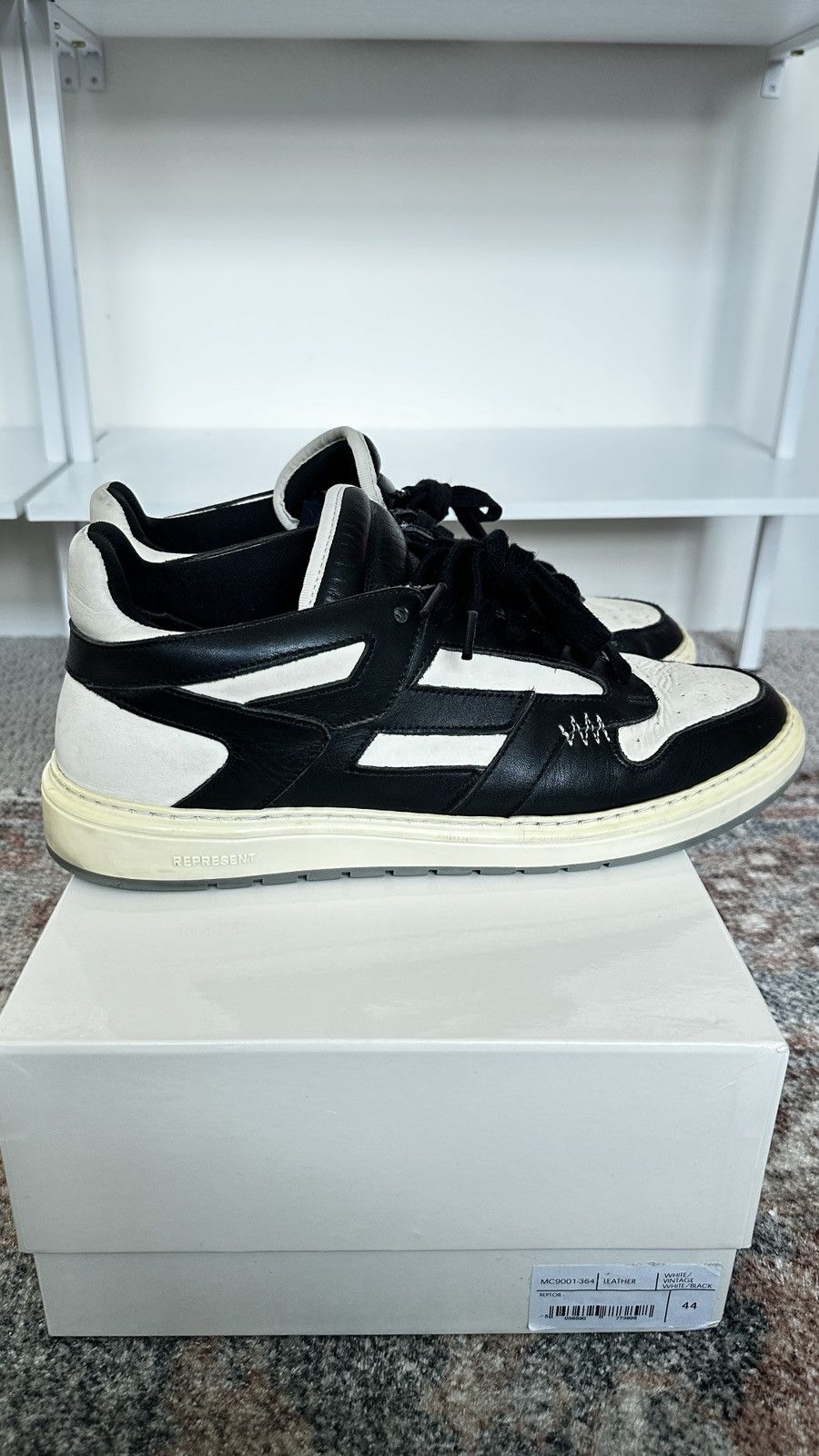 Represent Clo. Represent Clo Raptor Black Vintage White Men’s 10.5 Size US 10.5 / EU 43-44 - 3 Thumbnail