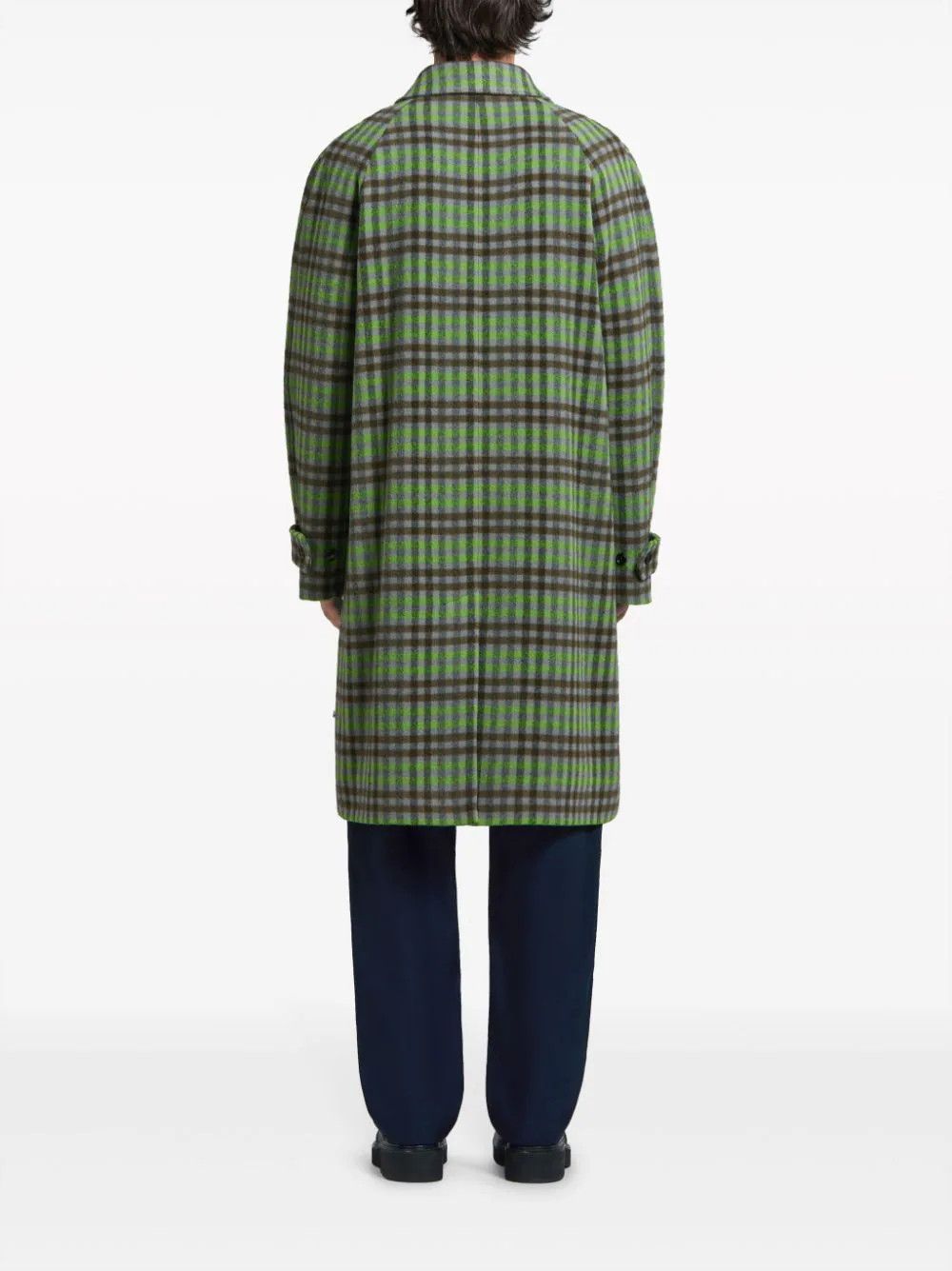 Marni o1w1db11024 Check-Pattern Wool Coat in Multicolor Size US L / EU 52-54 / 3 - 2 Thumbnail