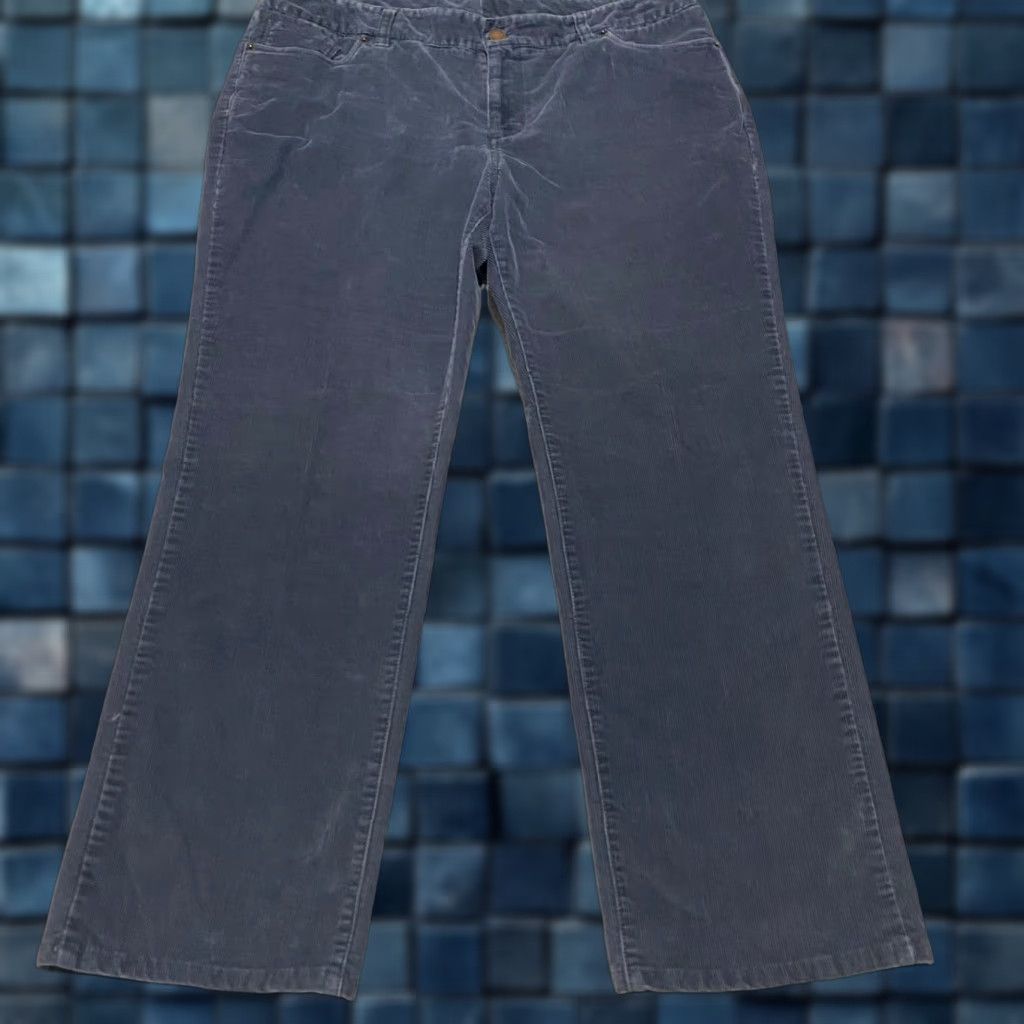 Vintage L.L Bean Jeans Womens 14P Petites Gray Corduroy Straight Leg High Rise Size 24" / US 00 / IT 34 - 1 Thumbnail