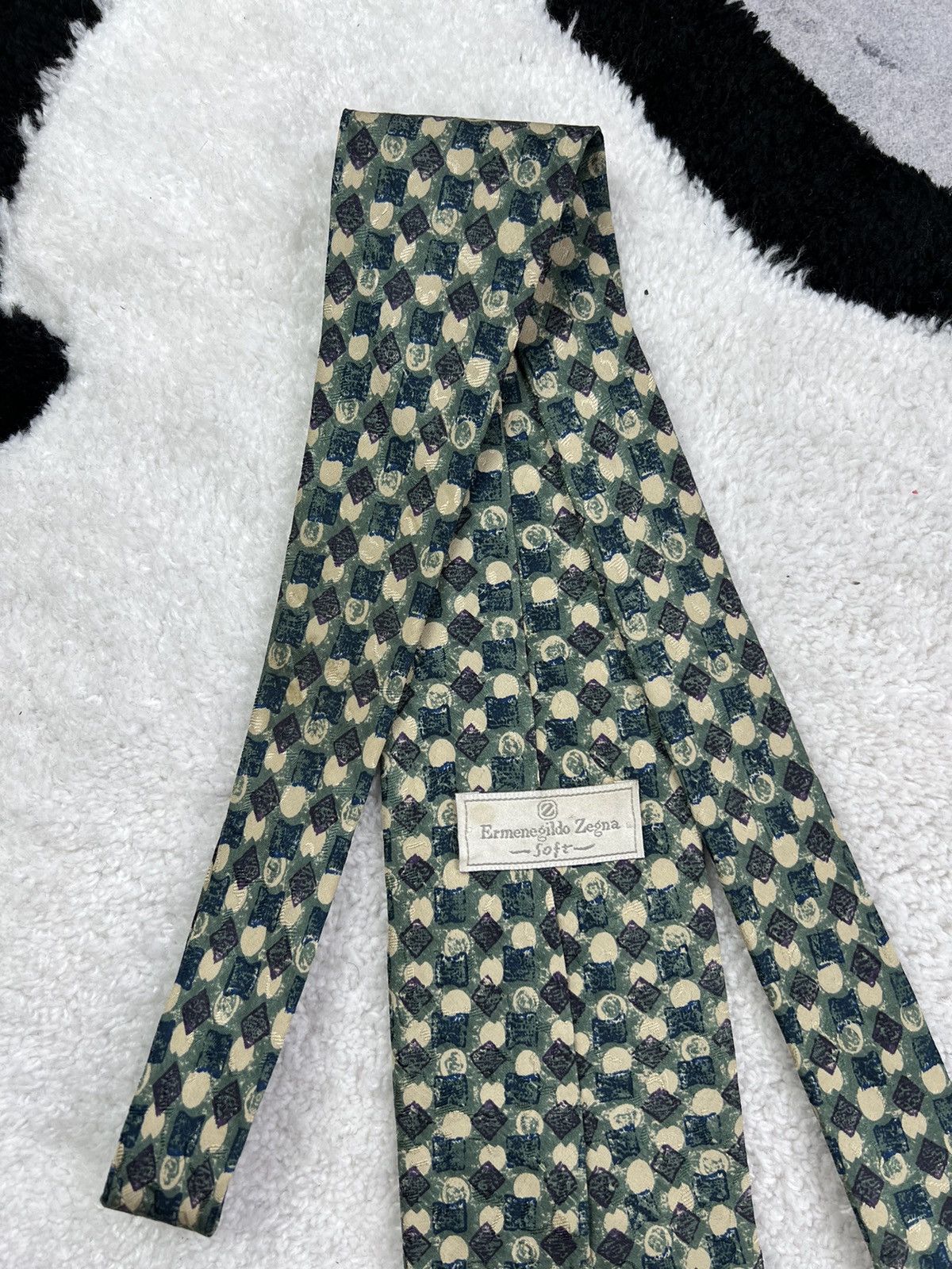 Ermenegildo Zegna Vintage Ermenegildo Zegna Silk Geometric Luxury Tie Size ONE SIZE - 8 Thumbnail