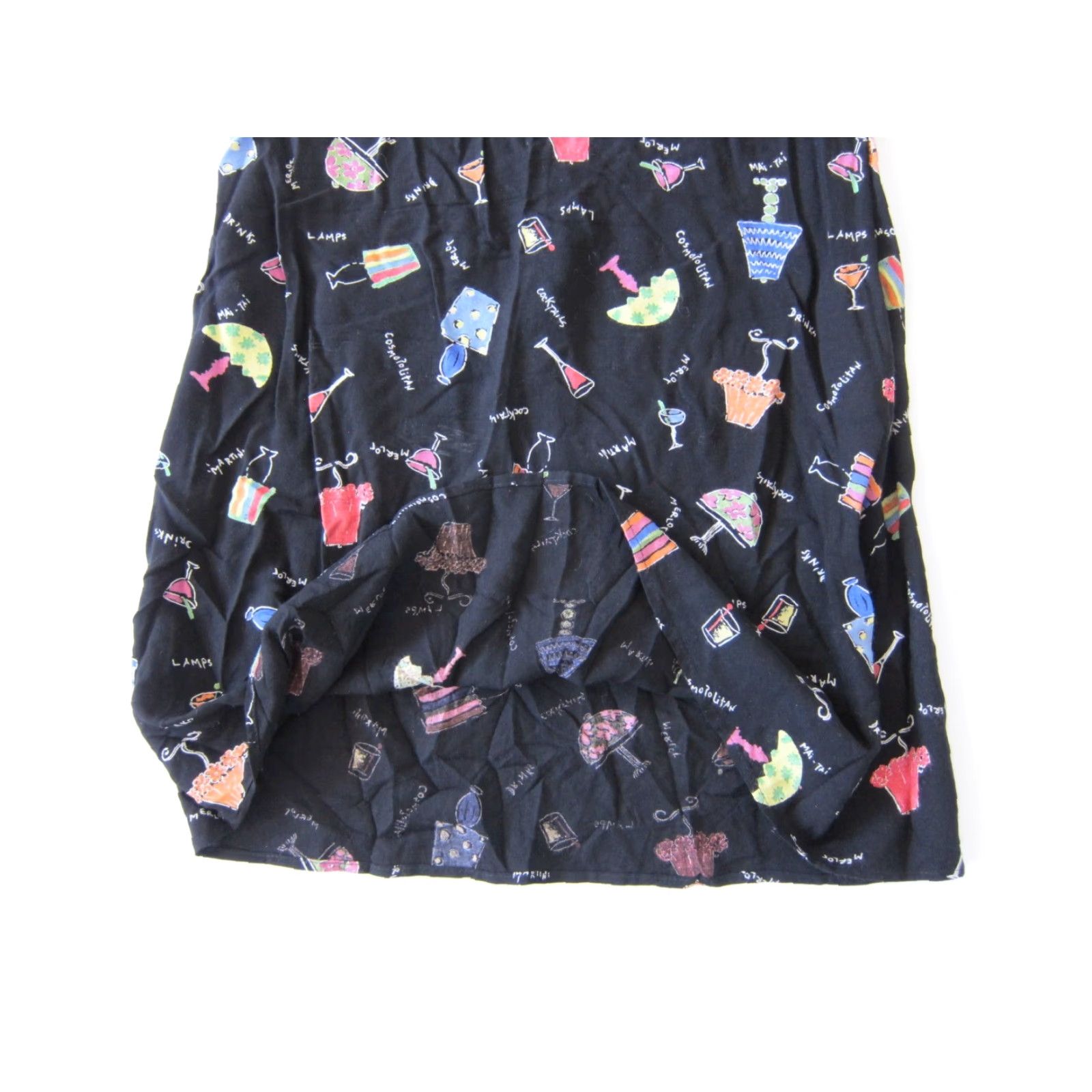 Lee VINTAGE Alexandra Lee 100% Rayon Cocktails Black Shift Tank Sun Dress Size 8 Size L / US 10 / IT 46 - 6 Thumbnail