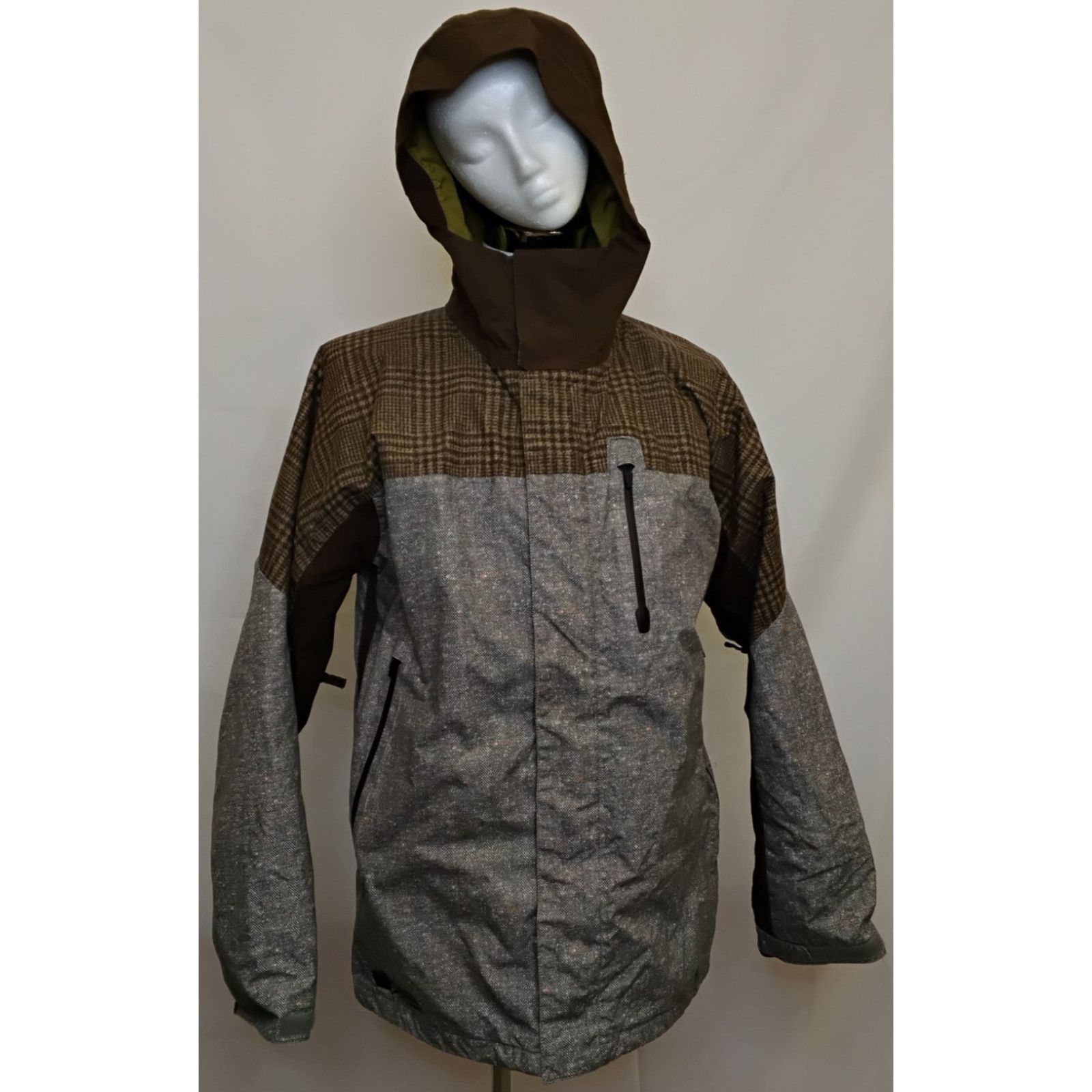Burton Burton Snowboard Jacket Men's L Brown/Gray Herringbone Size US L / EU 52-54 / 3 - 2 Thumbnail