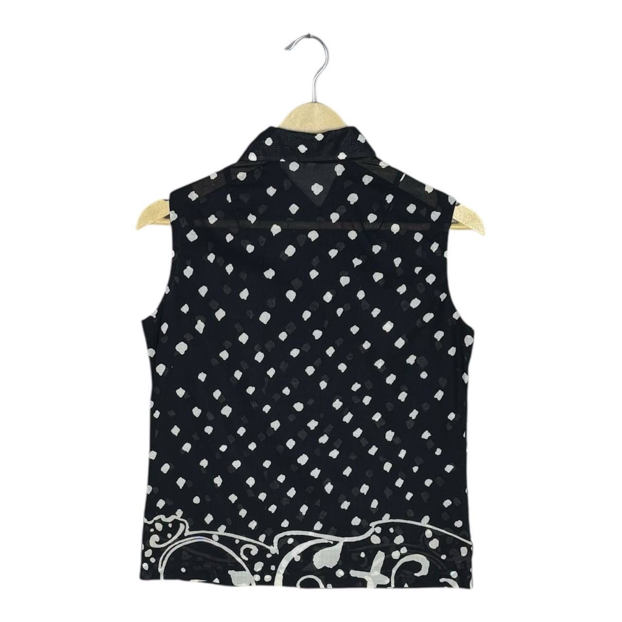 Christian Dior Monsieur CHRISTIAN DIOR SLEEVELESS POLKA DOT BLOUSE SHIRT Size L / US 10 / IT 46 - 2 Thumbnail