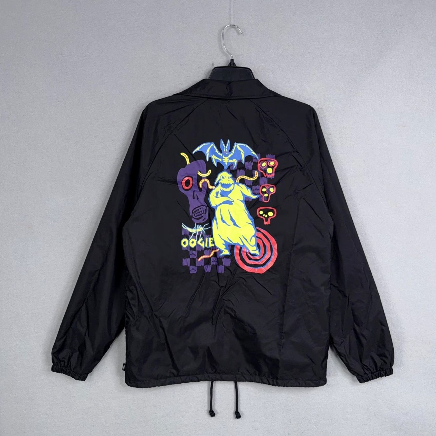 Vans Vans Nightmare Before Christmas Oogie Boogie Coach Jacket Mens Medium Black Windbreaker with Snap Front Festive Halloween 90s Inspired? Size US M / EU 48-50 / 2 - 2 Thumbnail