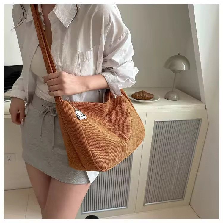 Japanese Brand Corduroy Crossbody Bag y2k japanese style faded distressed Size ONE SIZE - 3 Thumbnail