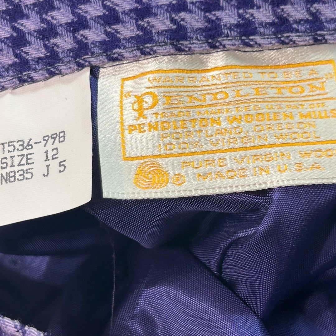 Pendleton Vintage Pendleton Purple Houndstooth Wool Skirt - Women's Si Size 34" / US 12 / IT 48 - 5 Thumbnail