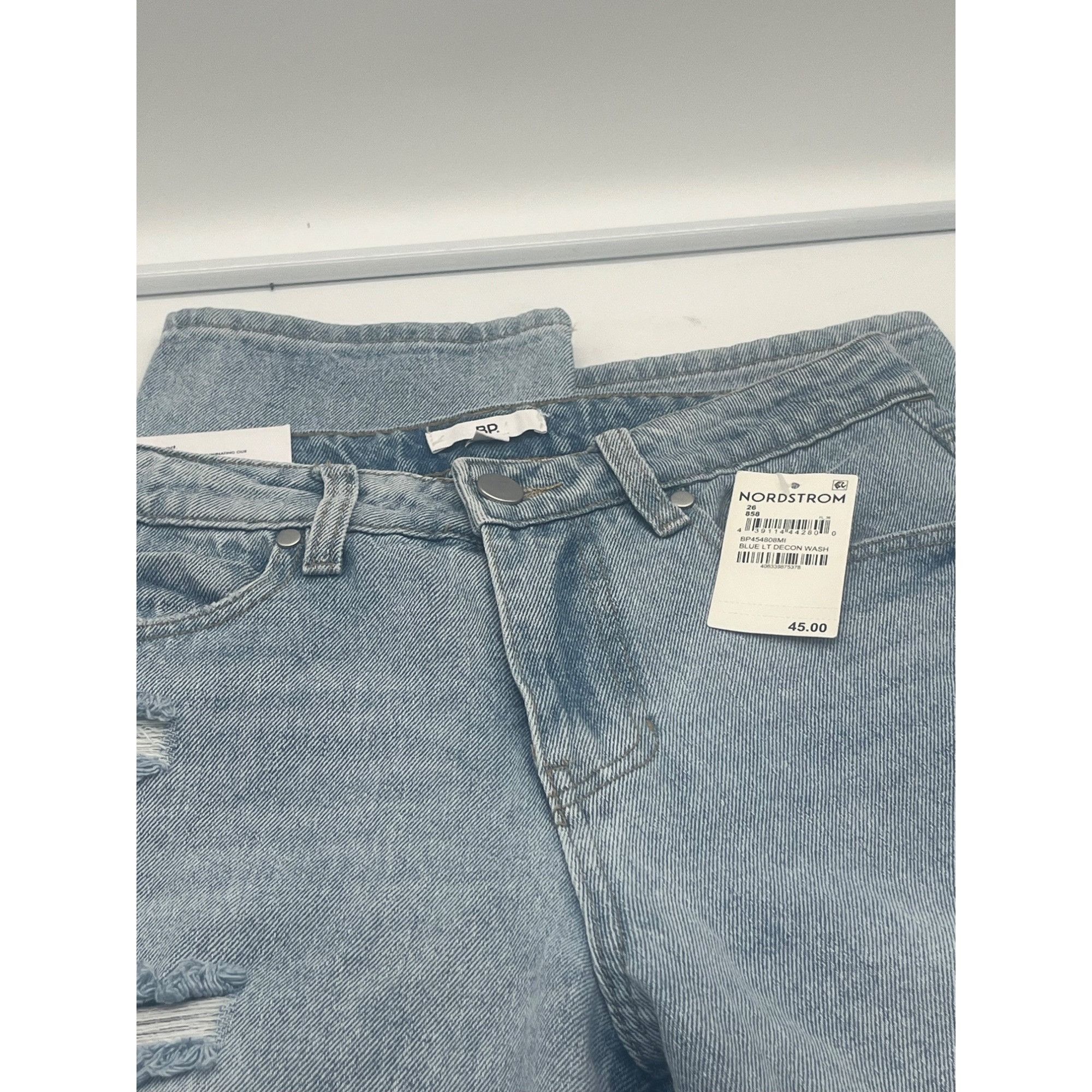 Other Bp Ripped Straight Leg Ankle Jeans In Blue Lt Decon Wash, Sz Size 26" / US 2 / IT 38 - 7 Thumbnail