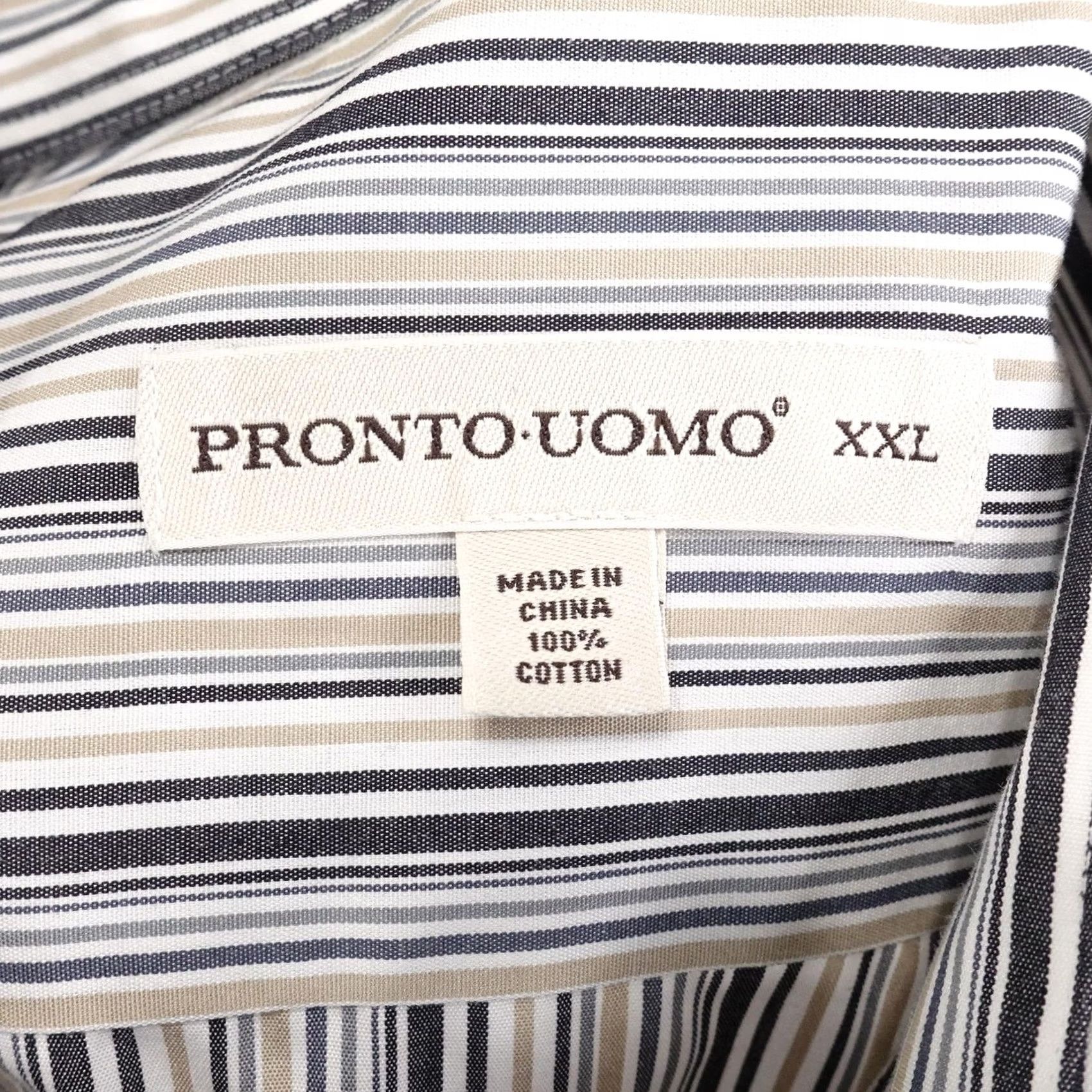 Pronto Uomo Pronto Uomo Shirt Mens 2XL Blue Stripe Non Iron Dress Long Sleeve Size 48R - 6 Thumbnail