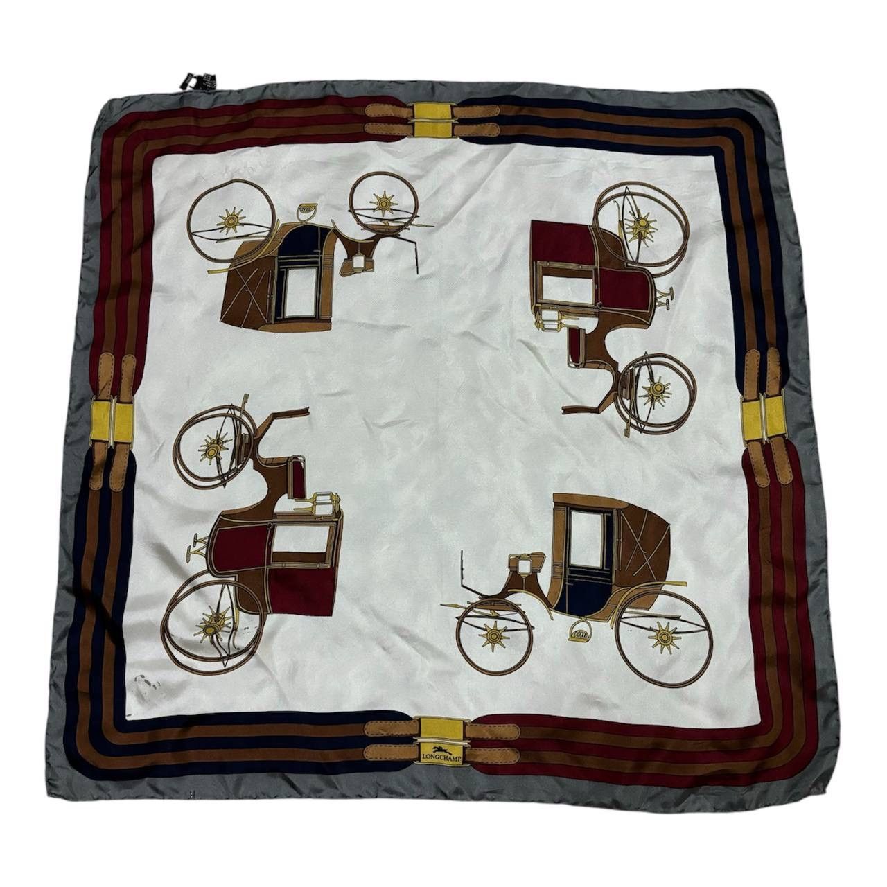 Longchamp Vintage 90s Longchamp Les Voitures a Transformation Scarf Size ONE SIZE - 1 Thumbnail