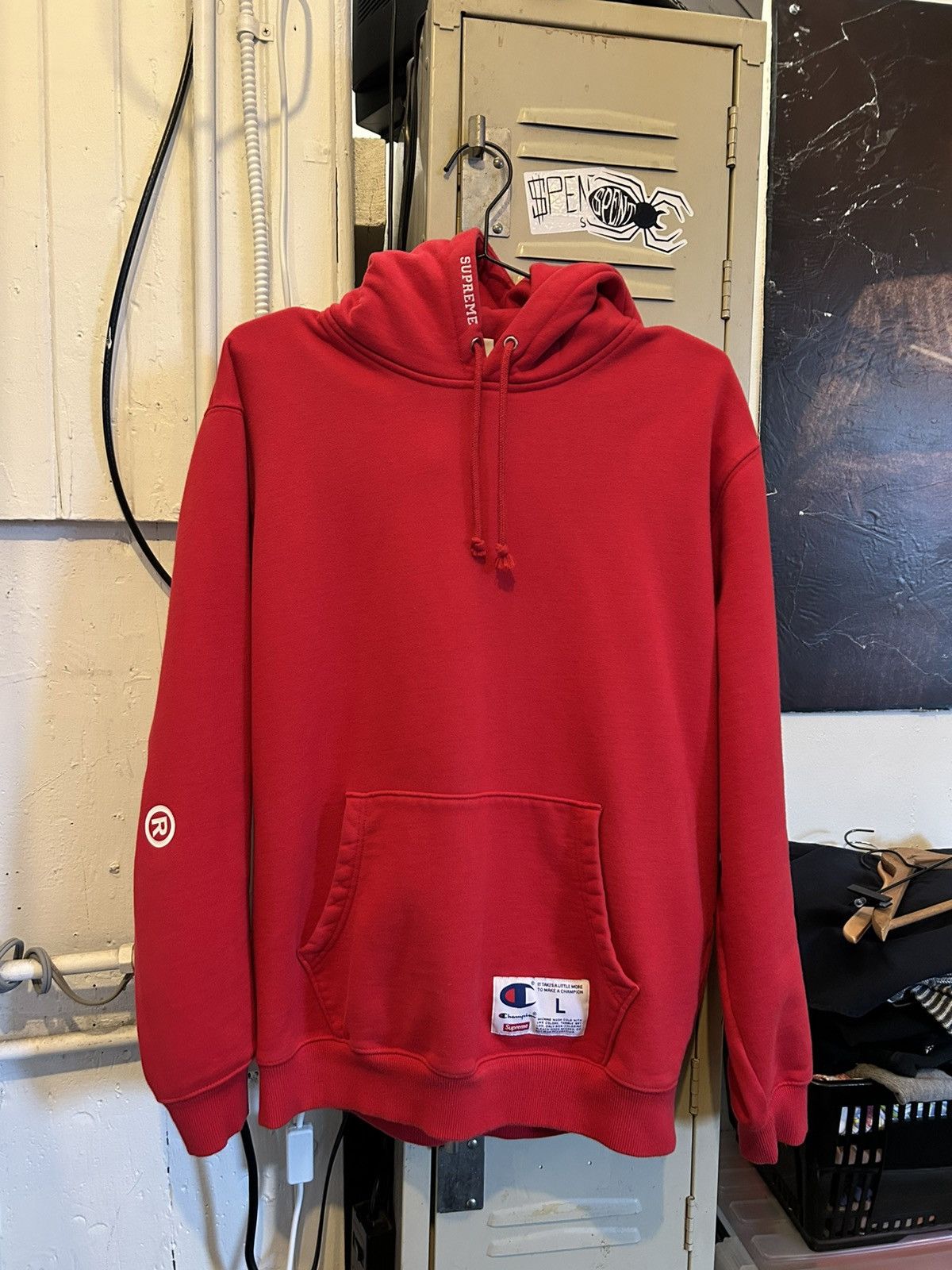 Champion × Supreme CHAMPION X SUPREME BIG LABEL SWEATSHIRT HOODIE