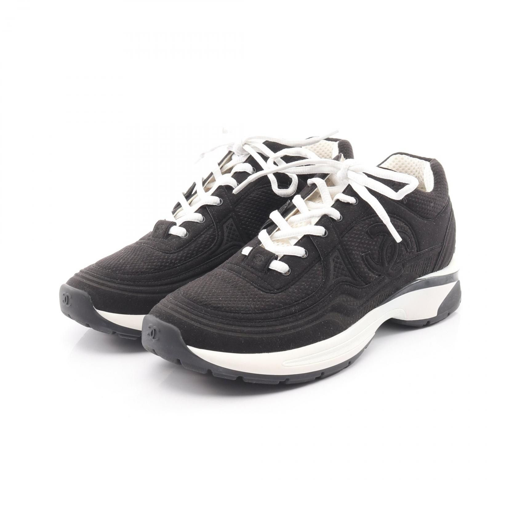 Chanel Chanel Chanel Coco Mark Leather Fabric Sneakers Textile Shoes G45077 DUTY FREE for USA Size ONE SIZE - 1 Thumbnail