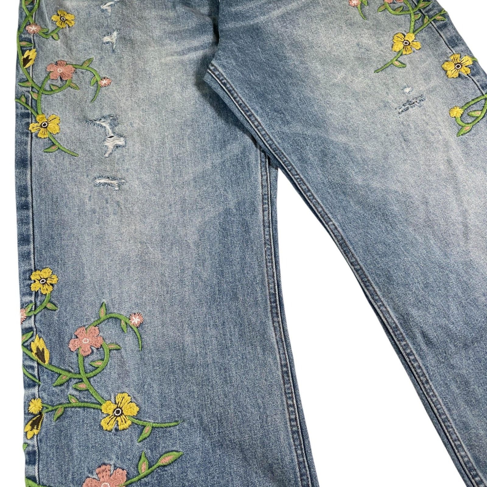 Other Birth Of A Royal Child 'Majestic Floral' Distressed Jeans Size US 36 / EU 52 - 2 Thumbnail